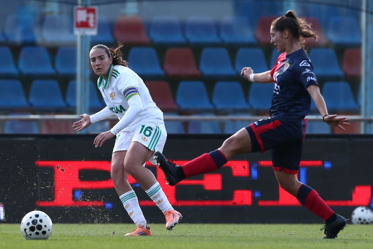 LUMEZZANE, ITALY - DECEMBER 21: Alice Corelli of AS Roma in action during the Coppa Italia Women match between FC Lumezzane Women and AS Roma Women at Stadio Tullio Saleri on December 21, 2025 in Lumezzane, Italy. (Photo by AS Roma/AS Roma via Getty Images)