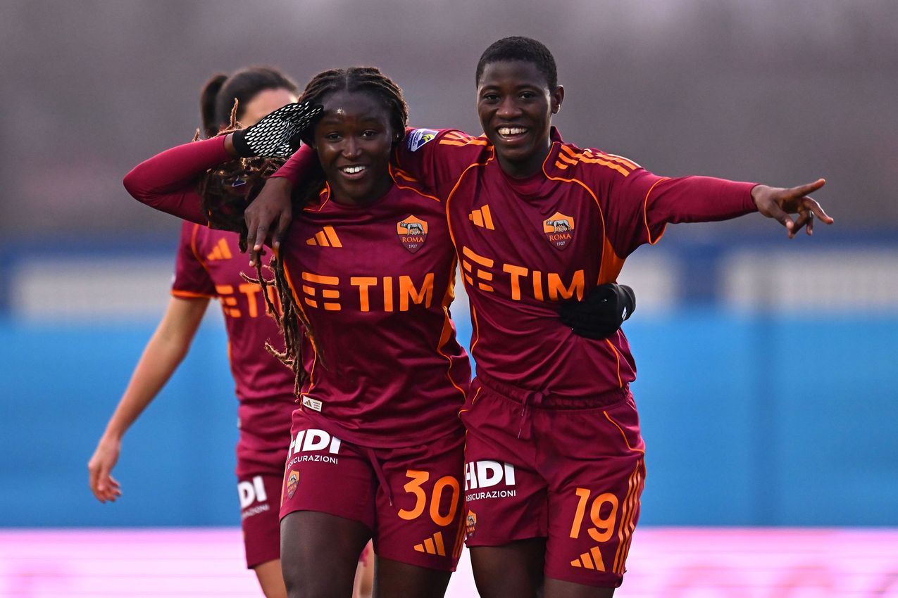 PARMA, ITALY - FEBRUARY 01: during  the Serie A Women match between Parma Calcio and AS Roma at Stadio il Noce on February 01, 2026 in Noceto, Italy. (Photo by AS Roma/AS Roma via Getty Images)